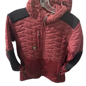 Ariat Rebar Quilted Hooded Jacket with Black Accents size Small